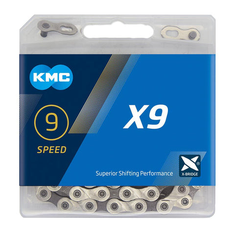 KMC X9 Silver/Grey 9 speed chain