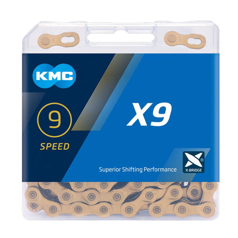 KMC X9 Ti-N Gold 9 speed chain
