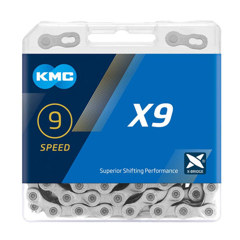 KMC X9 Silver 9 speed chain