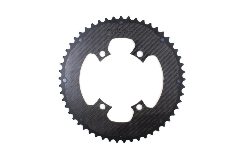 Carbon Ti Al/Ca (aluminium/carbon) EVO chainrings 53Tx110BCD shimano 4 arm