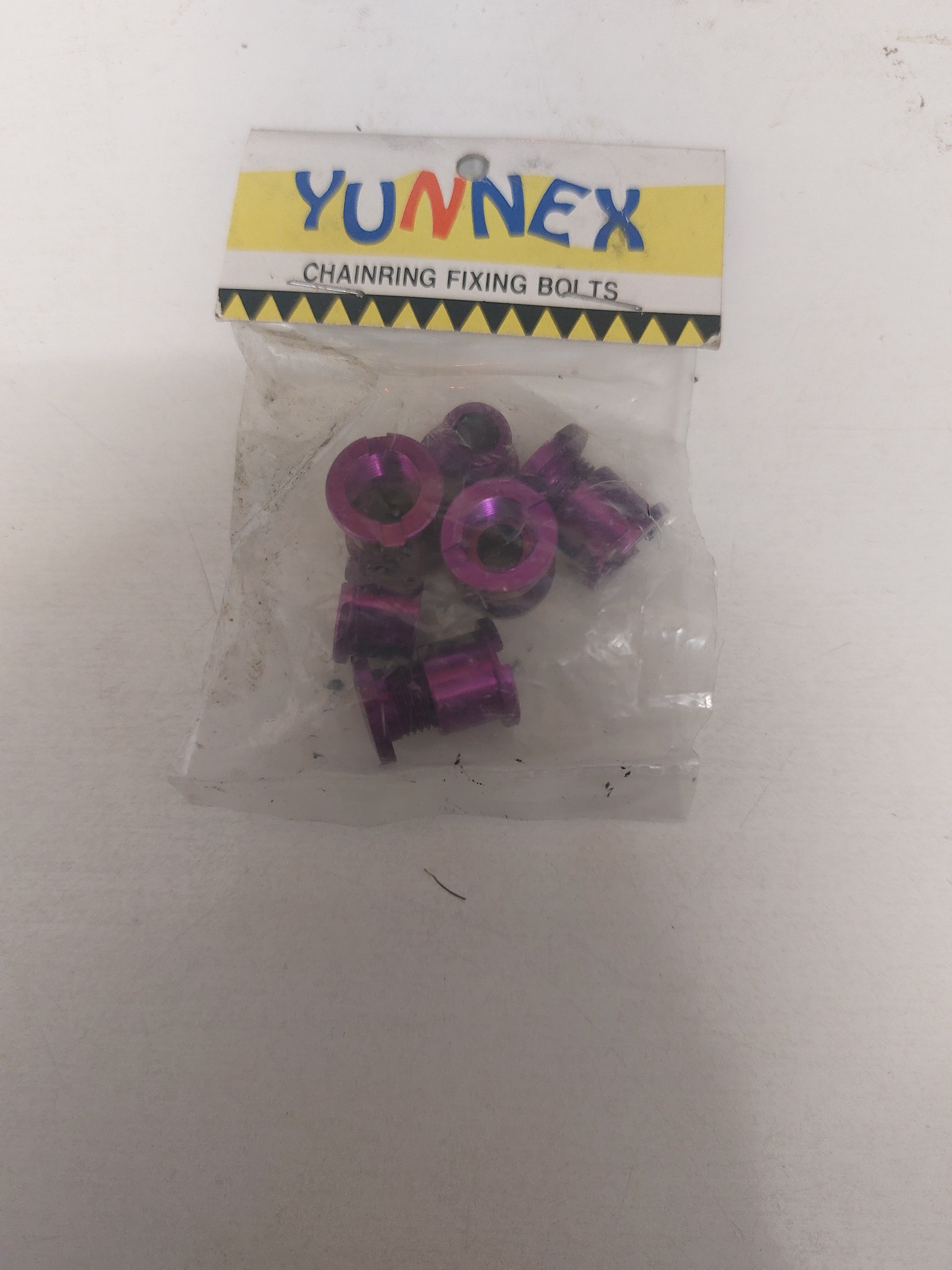 Purple double alloy chainring bolts x5