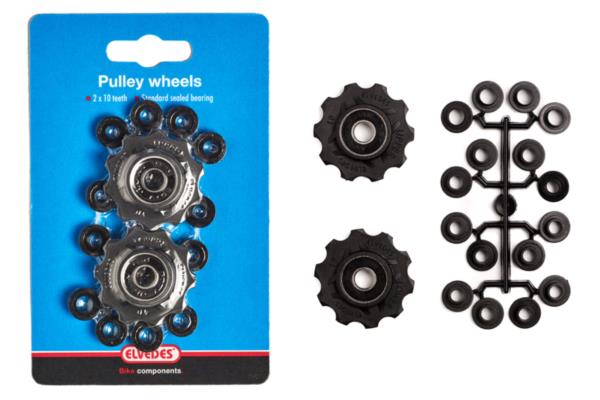 Elvedes Pulley Wheels 2x10T Standard Sealed Bearings with spacers