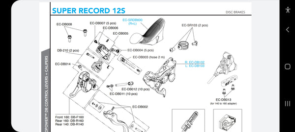 Campagnolo disc brake lever kit EC-DB002